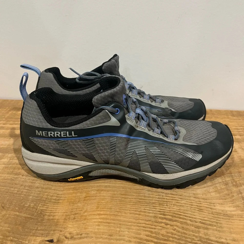 Merrell Womens blue and‎ gray siren trail running hiking shoes like new size 10